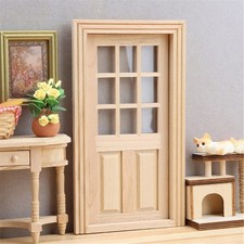 1/12 Miniature Door Model Figure Antique Doll House Furniture Unpainted Props