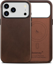 Belemay Handcrafted Full-Grain Vegetable-Tanned Leather Case for iPhone 17 Pro M