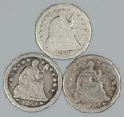 1847 1853-O 1854-O Liberty Seated Half Dimes Lot of 3 Silver .5HD