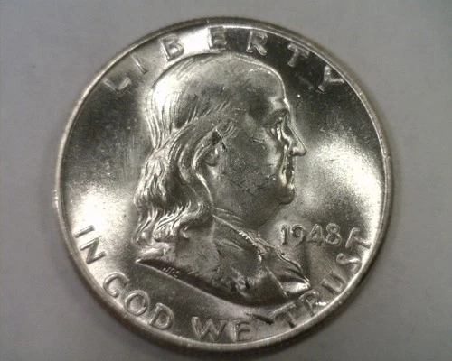 1948 FRANKLIN HALF CHOICE UNCIRCULATED FULL BELL LINES CH. UNC. FBL ORIGINAL