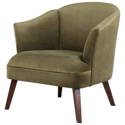 Uttermost Conroy Wood and Fabric Accent Chair in Olive and Dark Walnut - Picture 1 of 8