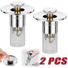 2 Pcs Bathroom Sink Stopper Hair Catcher Bathroom Pop Up Sink Drain Filter