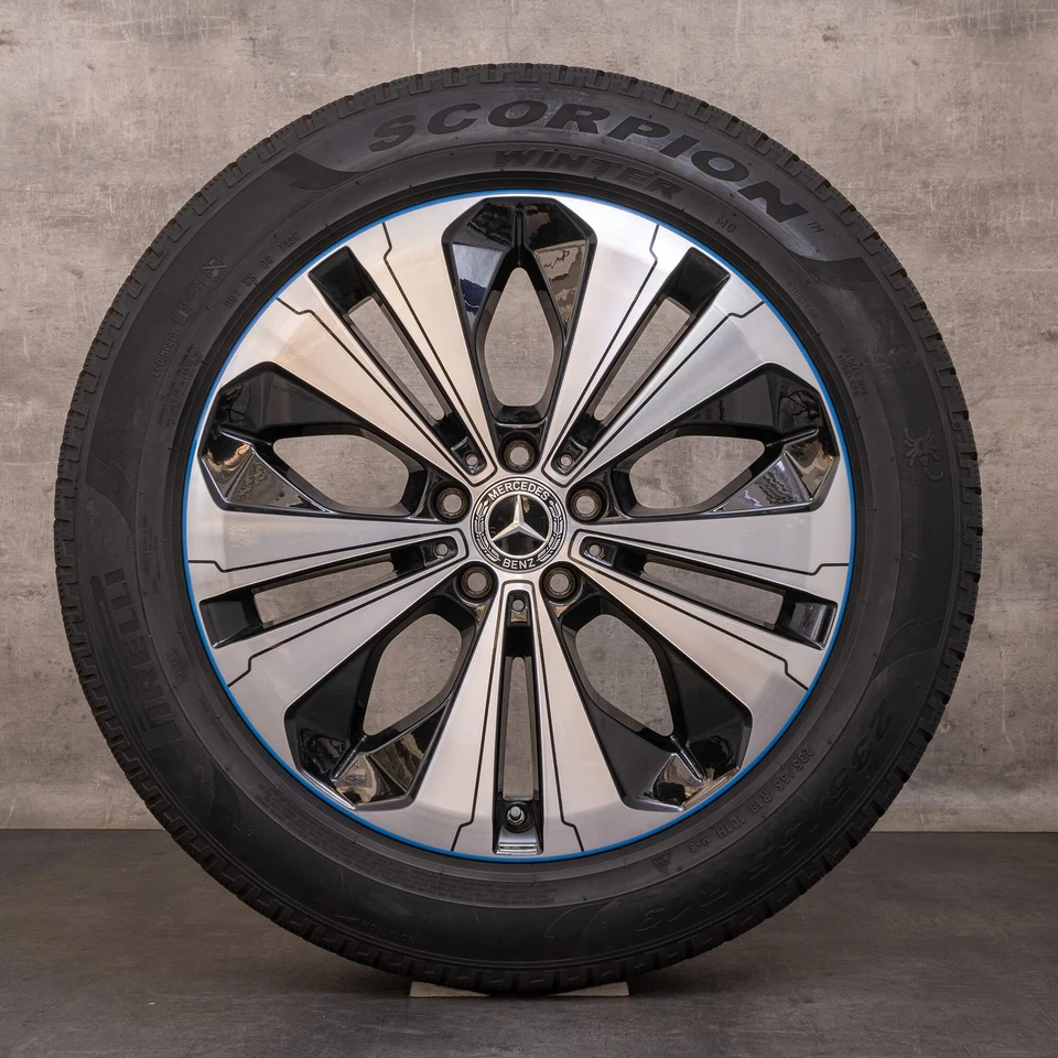 Mercedes EQC Winterräder 19 Zoll N293 Felgen A2934010200 schwarz blau - Bild 3 von 4