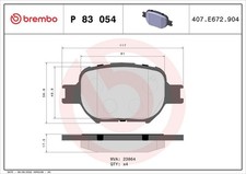 Bremsbelagsatz Vorne Akebono-System für Toyota Celica Coupe T23 Corolla 02-07