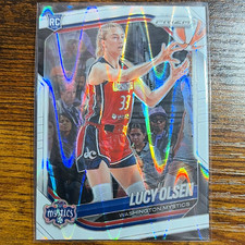 Panini 2025 Prizm WNBA Lucy Olsen #104 Rookie White Seismic Prizm Mystics