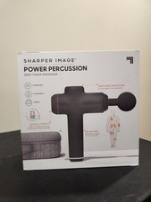 Sharper Image Power Percussion Deep Tissue Massage gun 6 Speed 6 Attachments