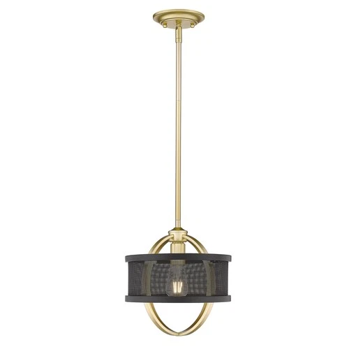 Golden Lighting 3167-1SF Colson 10"W Semi-Flush Ceiling Fixture - Black - Picture 7 of 12