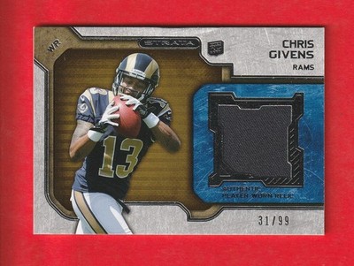 2012 TOPPS STRATA CHRIS GIVENS RC PATCH #d 31/99  ST. LOUIS RAMS *READ*