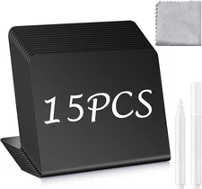 15 Pcs Mini Chalkboard Standup Signs 4"x3" Plus Free Chalk Markers & Cloth