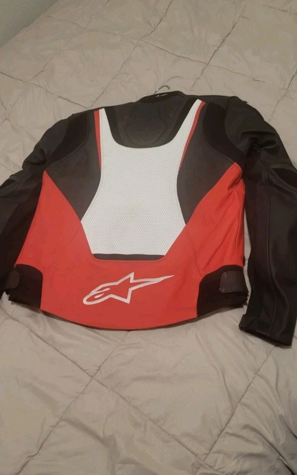 Jaqueta de couro Alpinestars Jaws preto/branco/vermelho46 - Imagem 3 de 4