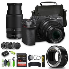 Nikon Z30 Mirrorless Camera with Dual Lens Kit and Memory Card and Tripod Kit