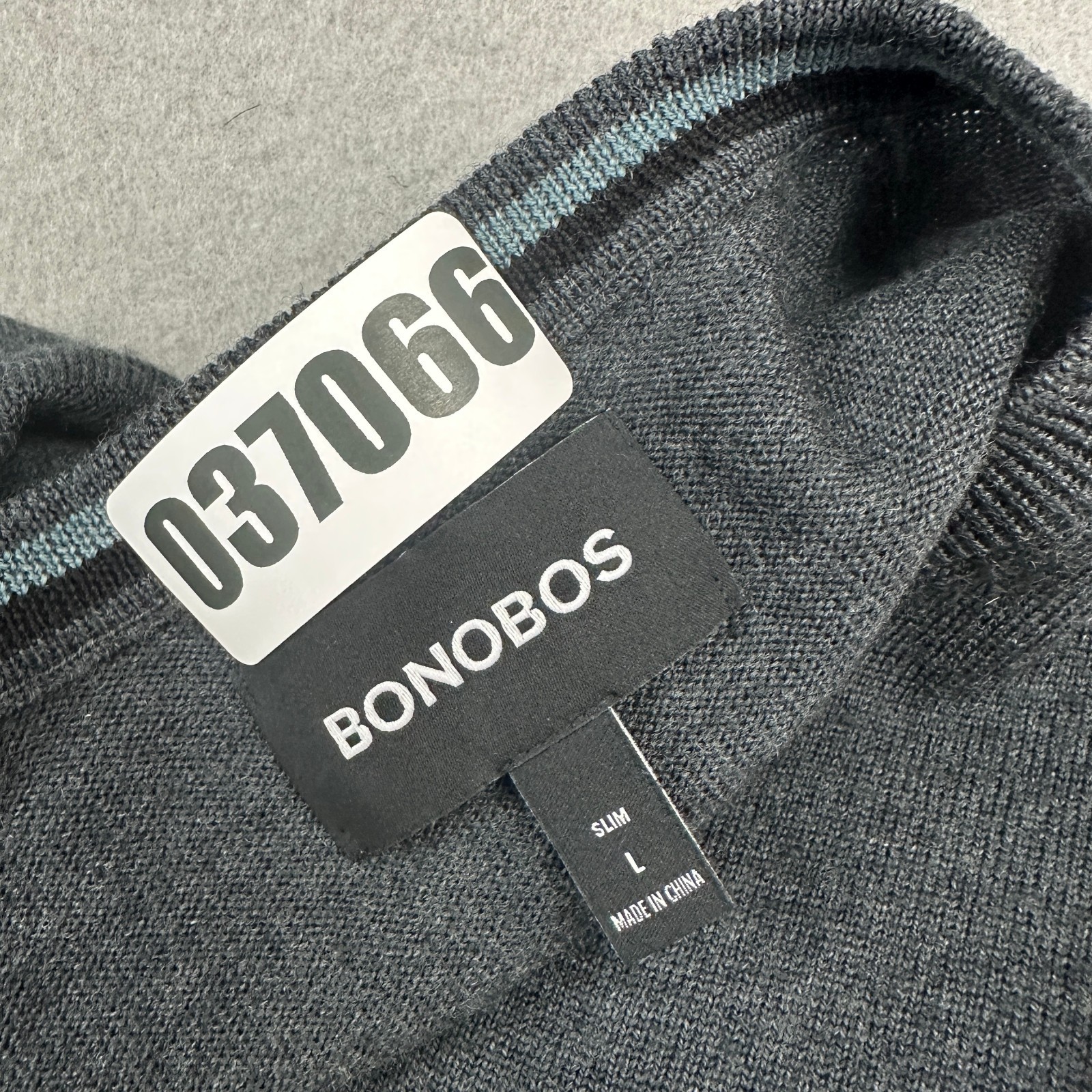 Bonobos Sweater Men Large Gray Solid Slim Fit Cre… - image 8