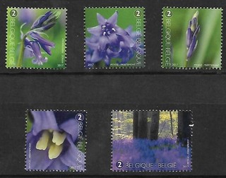 [A33] Belgium 2017 Flowers good set very fine MNH stamps. Face val : 16.30 €