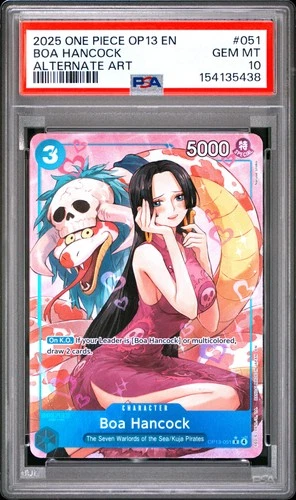 2025 ONE PIECE OP13-CARRYING ON HIS WILL ALTERNATE ART #051 BOA HANCOCK PSA 10