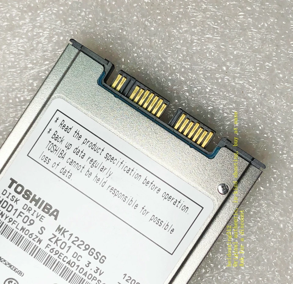 Toshiba MK1229GSG HDD1F09 120GB 5400RPM 4.57cm 1.8" 8MB SATA Hard Disk - Image 3 of 4