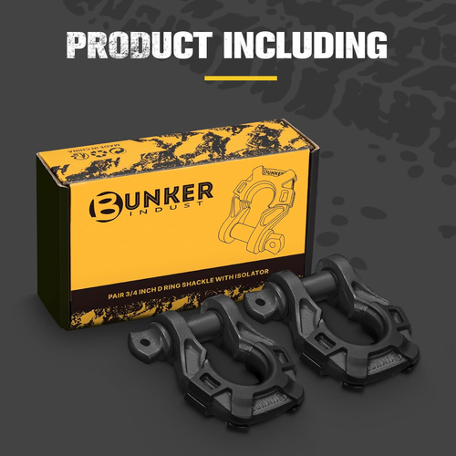 3/4" D Ring Shackle with 7/8" Pin,Black Tow Shackles with Isolator for Use with - Picture 9 of 12