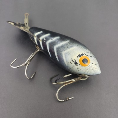 Leurre De Pêche Vintage Bomber 400 Series 414 - Noir Côtes Blanches 3 1/4''