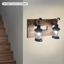 Metal Glass Wall Lamp Rustic Lighting Fixture LED Glass Light Sconce Bathroom