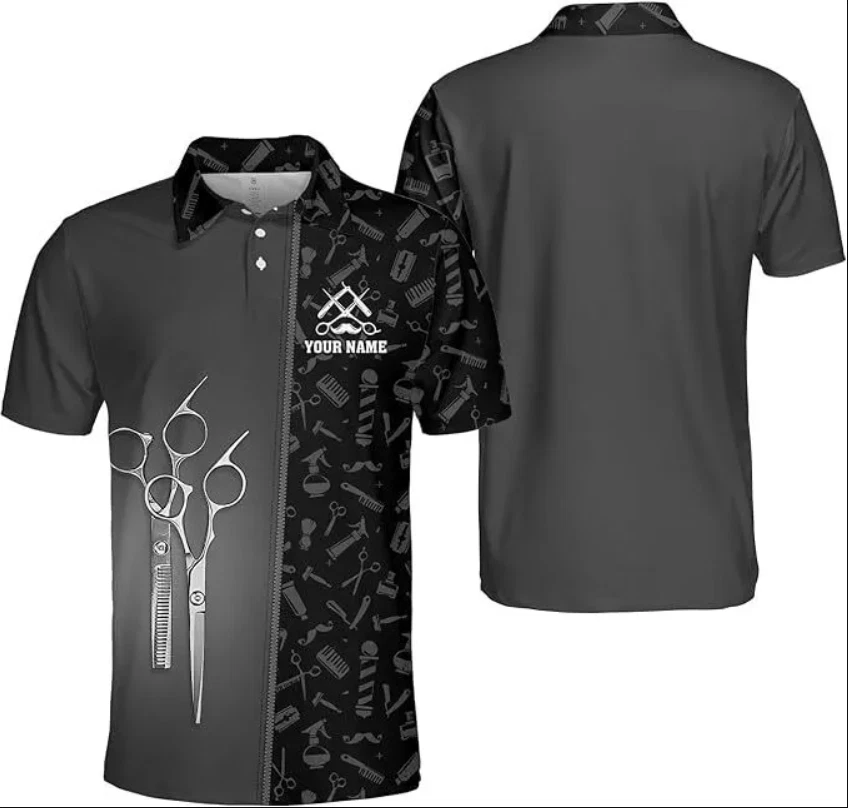 Personalized Barber Short Sleeve Men's Polo Shirt