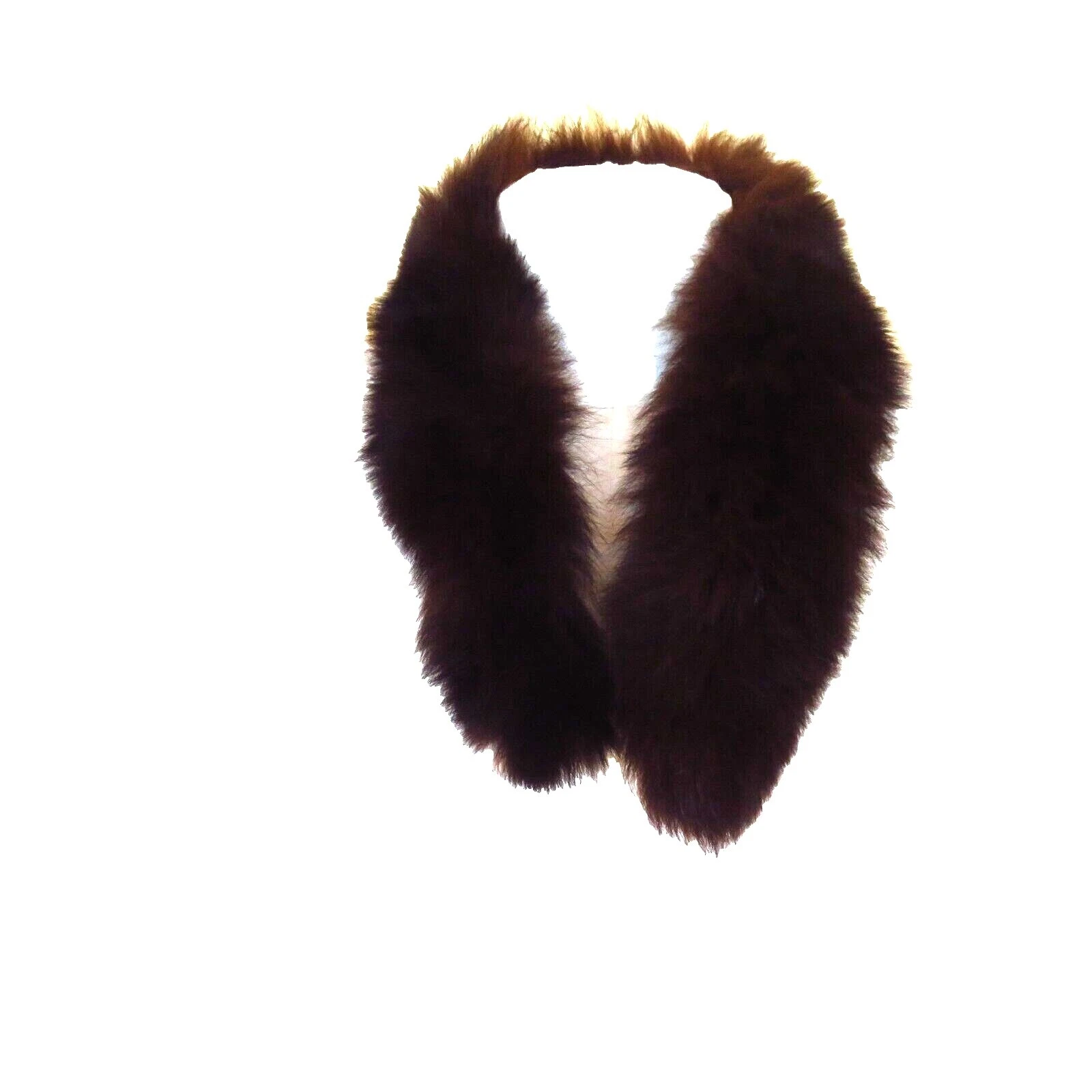 Women's fur collares vintage marrón