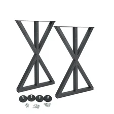 X-Frame Metal Bench Legs Furniture Legs Tea Table Legs with Screws 28"H X 17.7"W