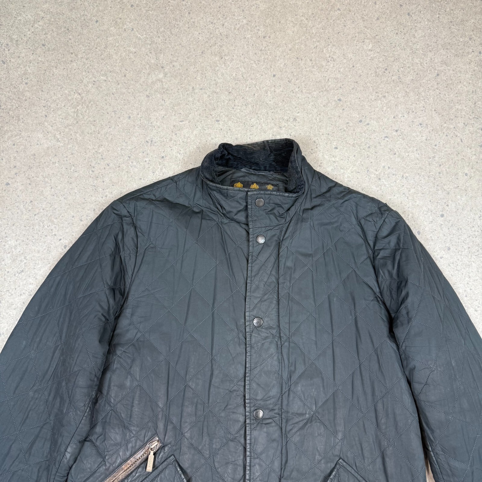 Barbour Jacket Medium Padded Black Jacket Embroid… - image 1
