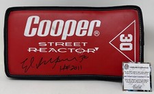 Ed Belfour Signed Chicago Blackhawks NHL Cooper Hockey Blocker Pad Schwartz COA
