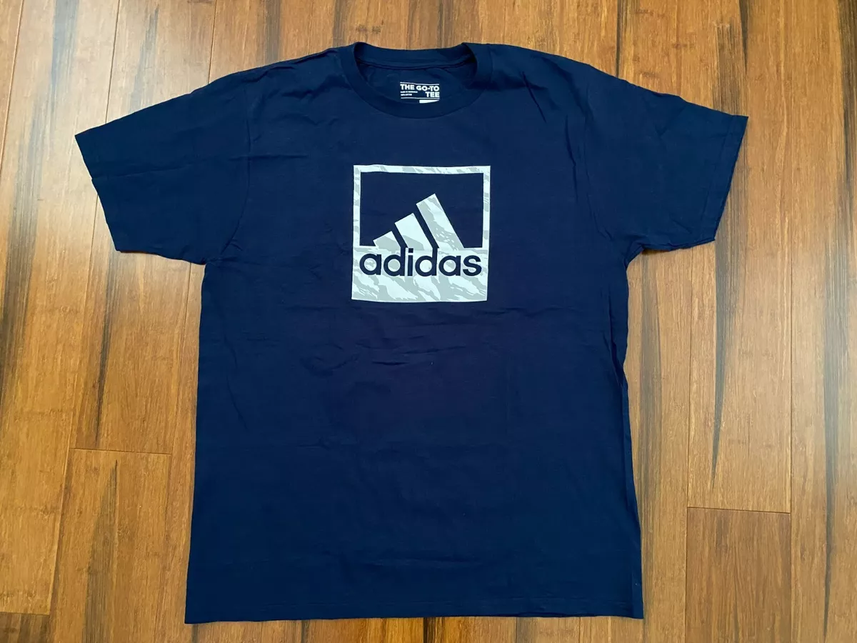 Adidas Square Logo Go To Tee Cotton New Navy Men s T shirt S L XL