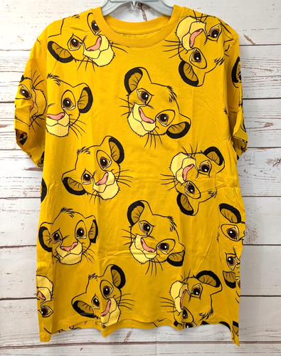 Disney Parks All Over Print The Lion King Simba Shirt Adult Size Large L NWT New