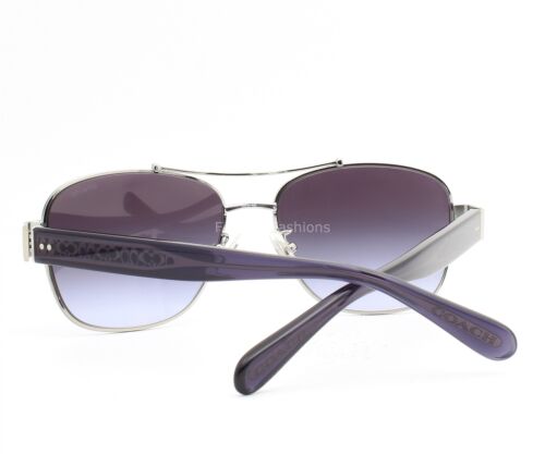 Coach Sunglasses HC 7161 90014Q Polished Silver Transparent Purple Gray w/case - Picture 3 of 11
