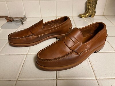 RANCOURT D Brown Leather PENNY LOAFERS SHOES Made in USA