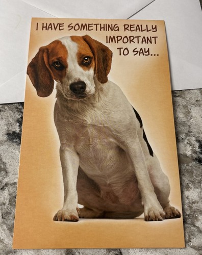 Birthday Funny Dog Something Important To Say.. 5'x7.75" Stockwell Greeting Card - 第 1/12 張圖片