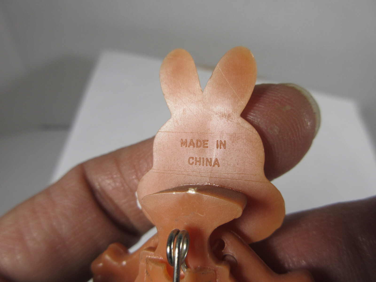 vintage plastic brown pull string easter bunny ra… - image 5