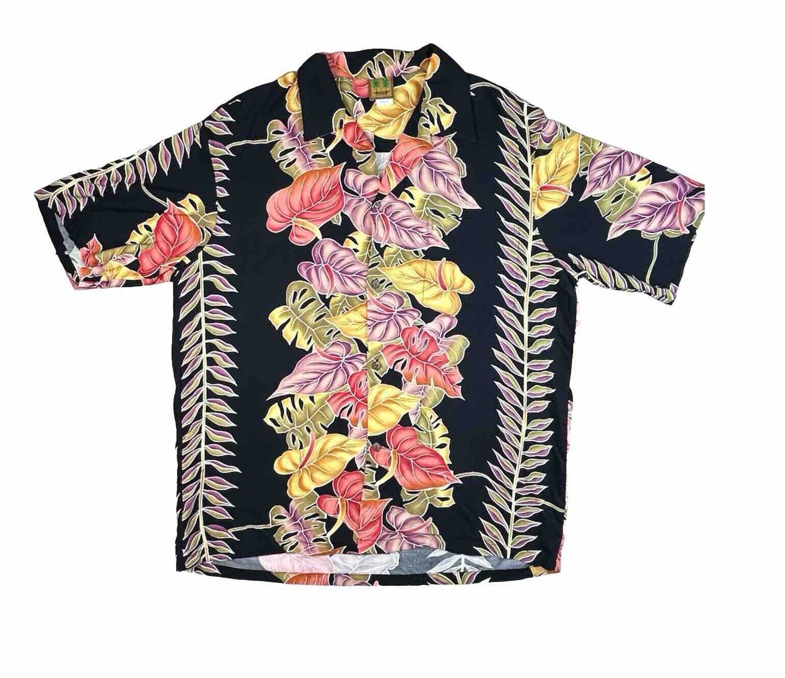 Vtg Ohana Fashion Hawaiian Button Up Shirt Single… - image 1