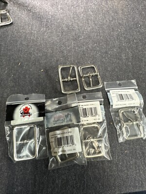 Lot Of 6 Bridle Center Bar Buckle 3/4'' (1.9 cm) Nickel Plated Tandy Leather