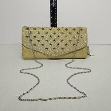 Glamorous Gold Glitter And Rhinestone Evening Bag/ Dinner Clutch Bling