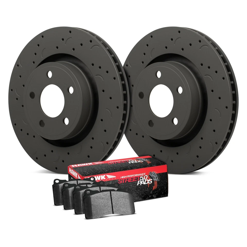 Kit de frenos delanteros perforados y ranurados Hawk Talon HPS 5.0 para Chevy Camaro 2015 Foto 2 de 2