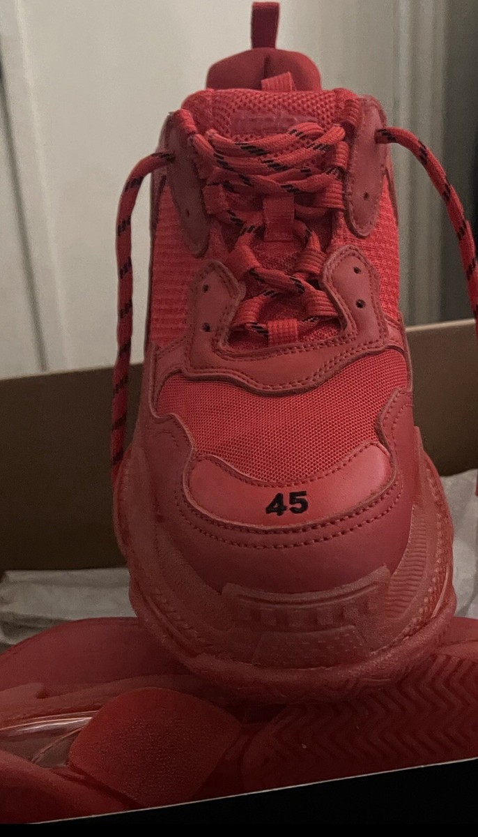 Size 12 - Balenciaga Triple S Sneaker 2019 Clear Sole - Red | eBay