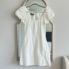 Reformation Mini Dress Women's Size 6 Ivory White Eyelet Bridal Tencel Milkmaid