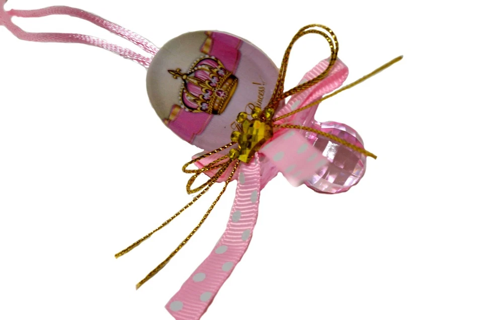 Collares Chupete Baby Shower "Corona Real-Corona Princesa" Juego Baby Shower Foto 4 de 4