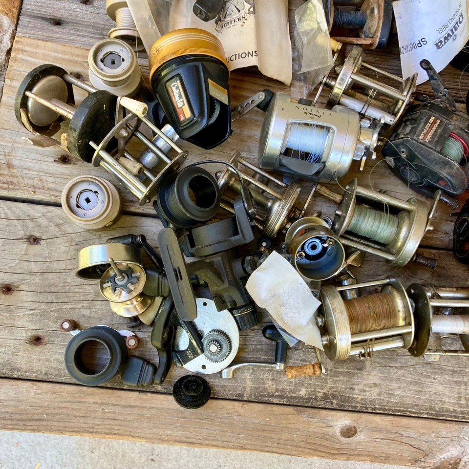 Large Lot Vintage Fishing Reel Parts FOR PARTS OR REPAIR eBay