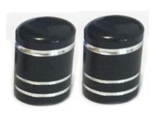 2x Metallic BLACK Metal Steel Dust Valve Wheel Tyre Caps (DC3) Motorbike H