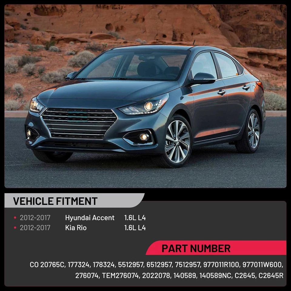 Compresor de aire acondicionado CO 20765C con embrague para Hyundai Accent Kia Rio 2012-2017 1,6 L NUEVO Foto 2 de 4