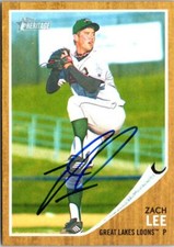 Zach Lee signed Baseball Card Great Lakes Loons 2011 Topps Heritage Rookie #151