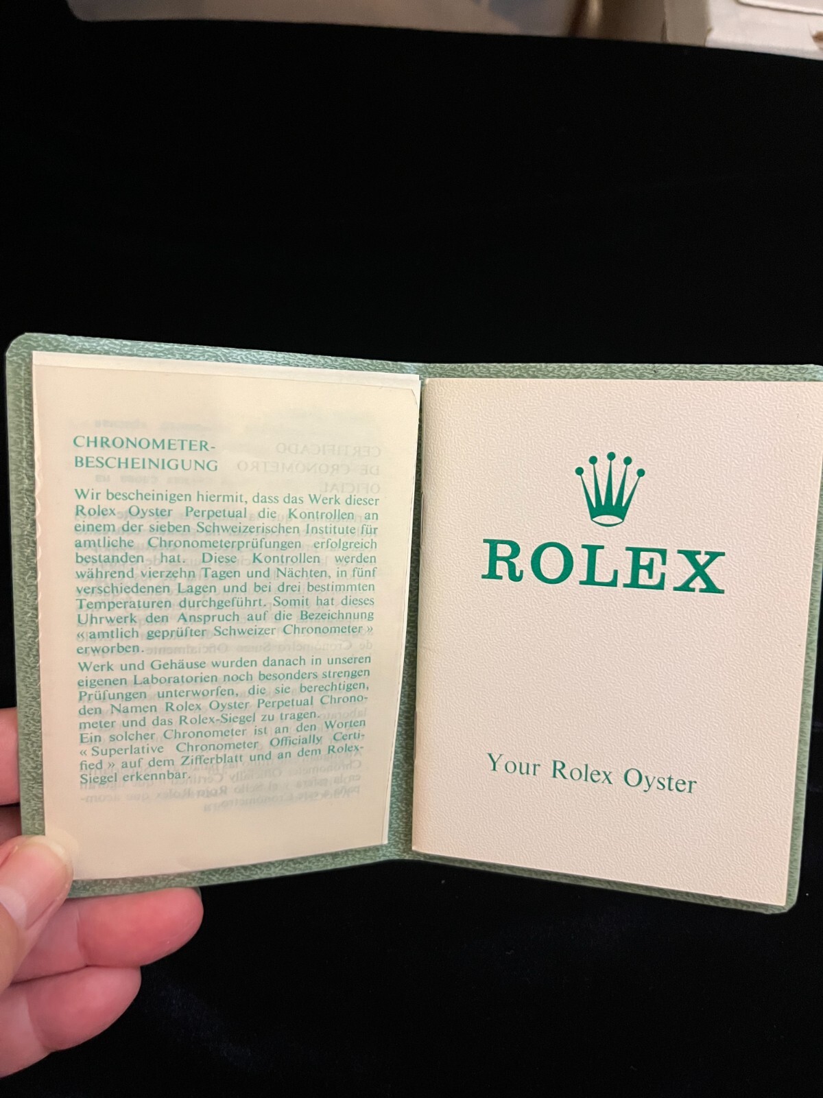 1971 Rolex Oyster Perpetual "Red Seal" Chronometer Green Booklet image 2