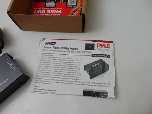 PYLE PP999 Compact Ultra Low Noise Phono Turntable Pre-Amp w/ 12v Adapter - Picture 15 of 16