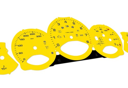 For Porsche Carrera 911, 997 Yellow - Speedometer dials from MPH to km/h Gauges - Picture 3 of 6