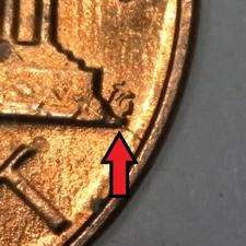1984-P Philadelphia Lincoln Memorial Penny/Cent Die Crack Error/Variety