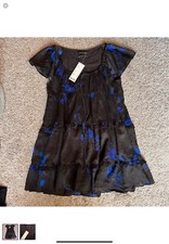 NEW Urban Outfitters Bea Floral Tier Frock Mini Lined Babydoll Dress SIZE XS