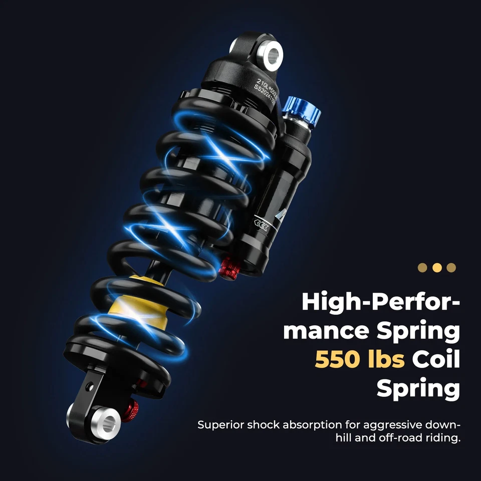 Amortiguador trasero de aire con suspensión ajustable de rebote para DH MTB 190/210/230 mm Foto 3 de 4